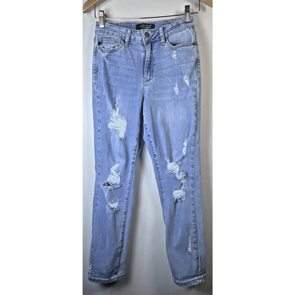 Judy Blue Jeans 3 / 26 JB82281-JSMD Boyfriend Fit Stretch Distressed Denim - Picture 1 of 12